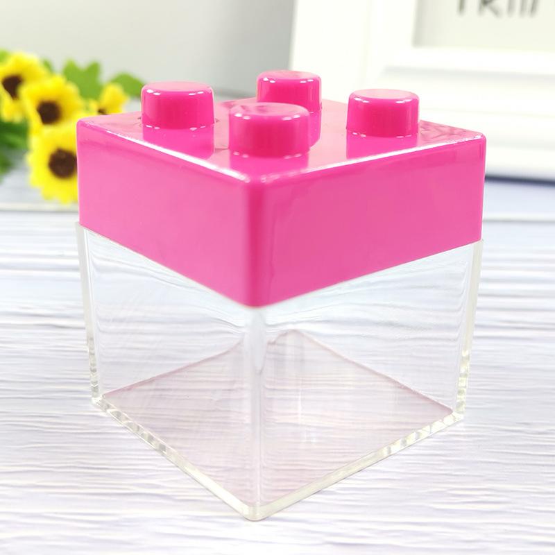 12/24pcs Personalized Cute Transparent Building Blocks Plastic Storage Box Wedding Candy Box Party Birthday Candy Box