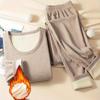 1 Stück Herbst/Winter Damen Warmes Unterwäsche-Set mit Fleece und Samt-Cardigan