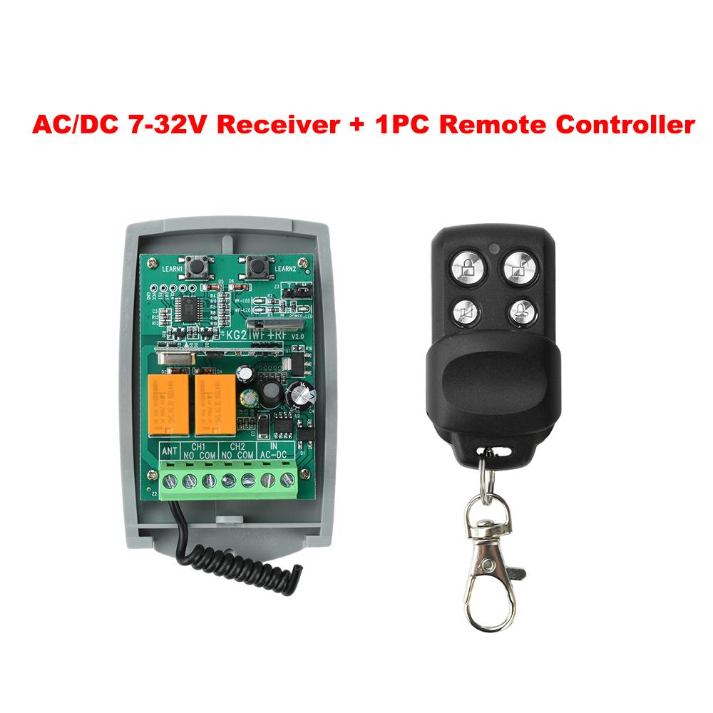 Universal Smart Tuya Wifi Receiver AC/DC 7-32V AC85-250V Garage Door Remote Control Opener Controller 433mhz 433.92mhz