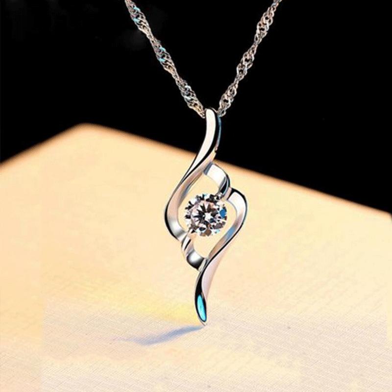 Mode Frauen Liebe Kristall Halskette Ohrring Set Wasser Tropfen Halskette Frauen Schmuck Set Halsketten Für Frauen Jahrestag Geschenk