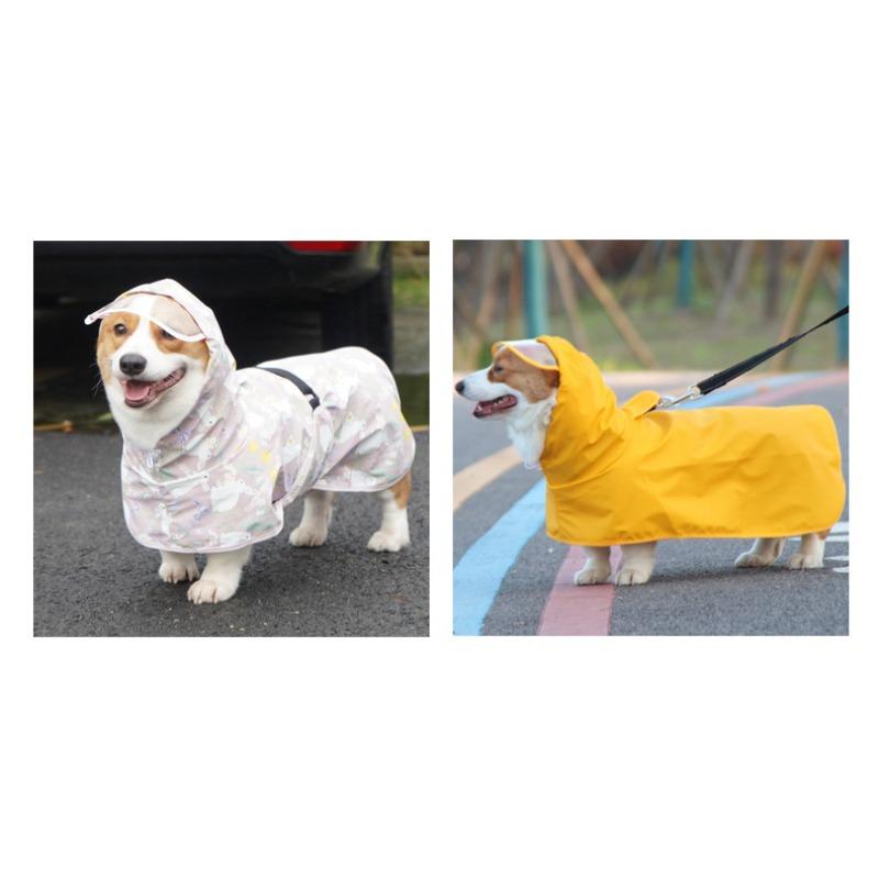 Waterproof Dog Raincoat Full Belly Hooded Cape for Small Medium Large Dogs Teddy Corgi Golden Retriever Puppy Outdoor Rain Jacket
