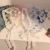 Soft Wrap Floral Cotton Head Scarf Sweet Printing Hair Scarf Vintage Lace Triangle Scarf  Beach