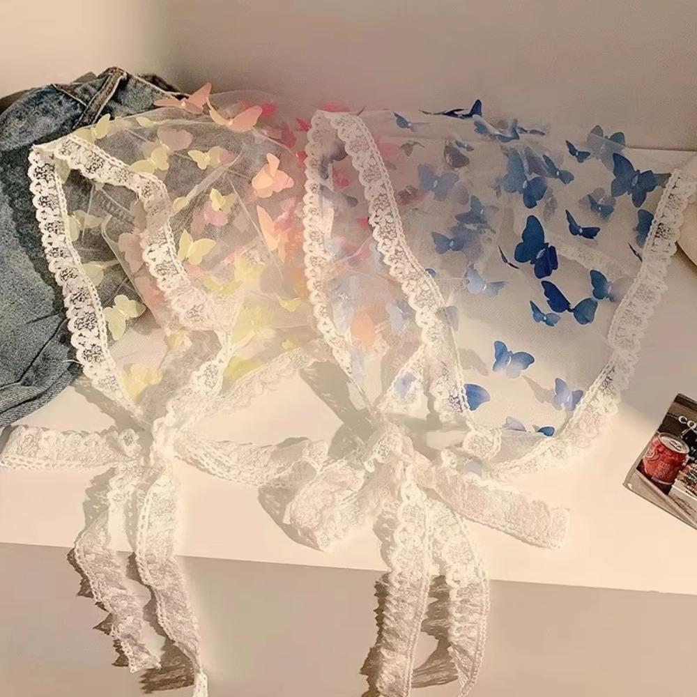 Soft Wrap Floral Cotton Head Scarf Sweet Printing Hair Scarf Vintage Lace Triangle Scarf  Beach