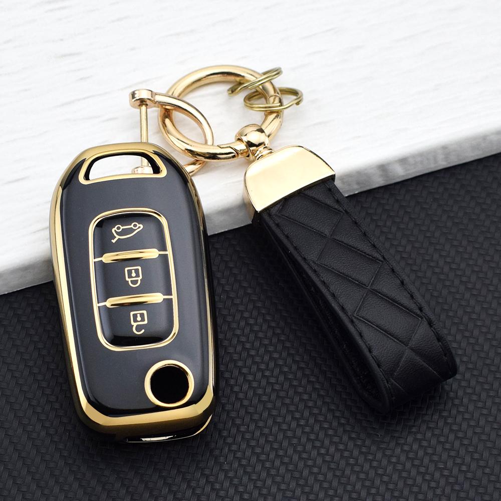 TPU Auto Klappschlüssel Hülle für Dacia Sandero Renault Clio Captur Stepway Logan Megane Kadjar Arkana Clio 5 Kwid Schlüssel Abdeckung Hülle Kette