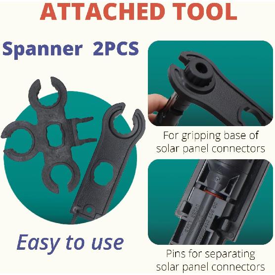 MC-4 Connector Kit, Includes 6 Pairs of Solar Connectors, 2 Spanner Wrenches, and a Wire Crimper, Solar Crimper Tool Kit, Making it a Comprehensive