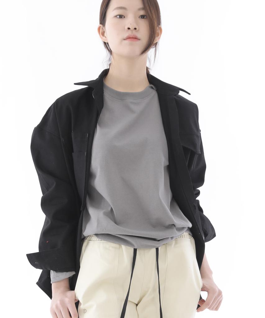 Saintcrew Two-Layer Bartack Pocket Button Shirt Jacket 2L-401Sj Black