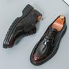 New Fashion Designer Men's Pointed Thick-soled Wedding Oxford Shoes British Retro Male Formal Dress Footwear Zapatos Hombre
