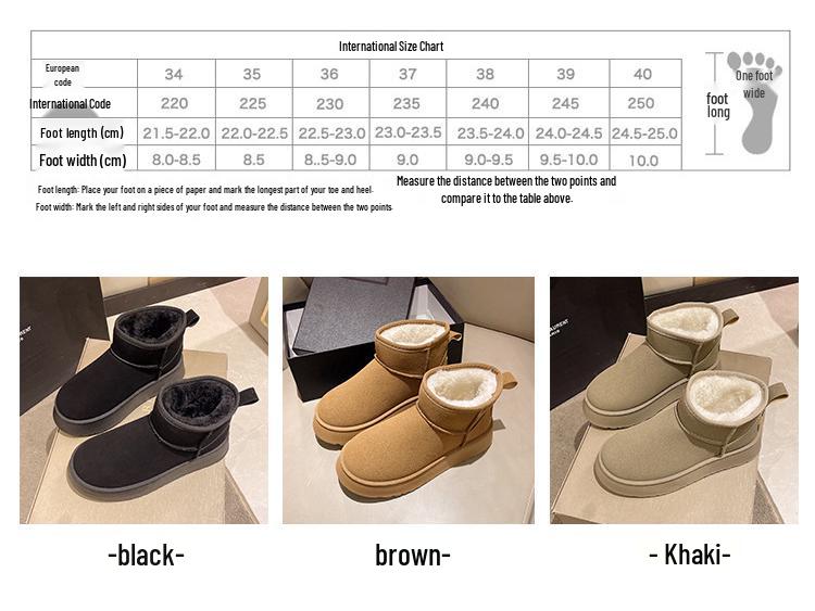 2023 Damen Winter Schneestiefel mit dicker Sohle und Plus-Samt - Koreanischer Stil Lässige Kurze Stiefel
