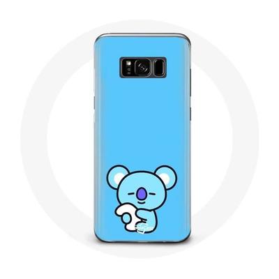 Coque Pour Samsung Galaxy S8 Plus Bangtan BTS BT21 Koya RM Fond Bleu