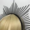 Dark Headband Angel Crown Headband Bridal Tiaras Divine Princess Headpiece Hair Hoop Baroque Spiked Tiaras