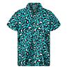 Camisa de Manga Corta con Botones y Estampado de Leopardo de Moda, Esencial de Moda Casual