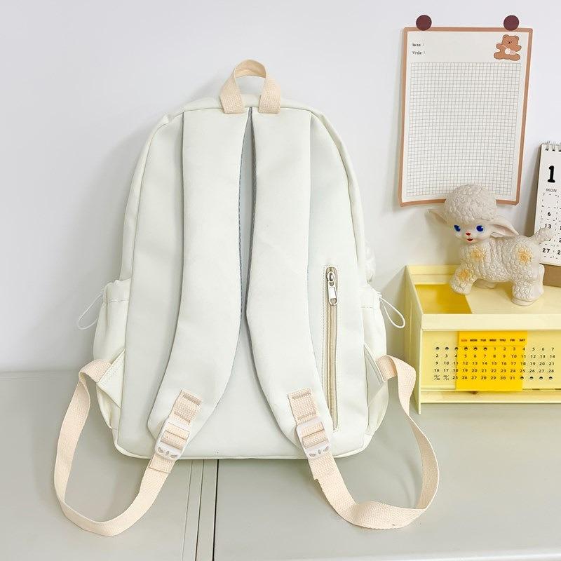 New high-value fresh and sweet candy-colored cartoon embroidered backpack female junior high school backpack