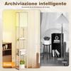 Floor Lamp with Shelves, Adjustable Light, Foot Switch and USB Ports, White