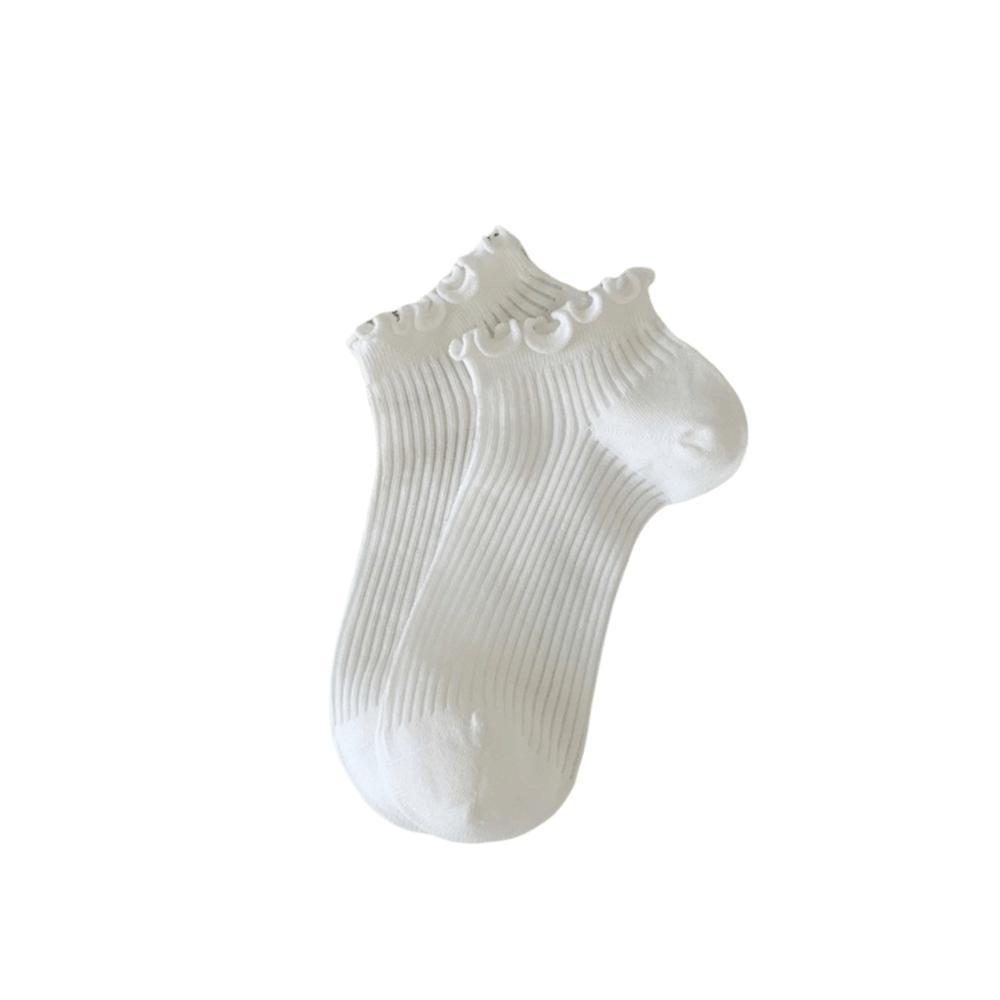 Ruffle Ankle Socks Mid-calf Mesh Tube Socks Trendy Casual Women s Socks  Sports