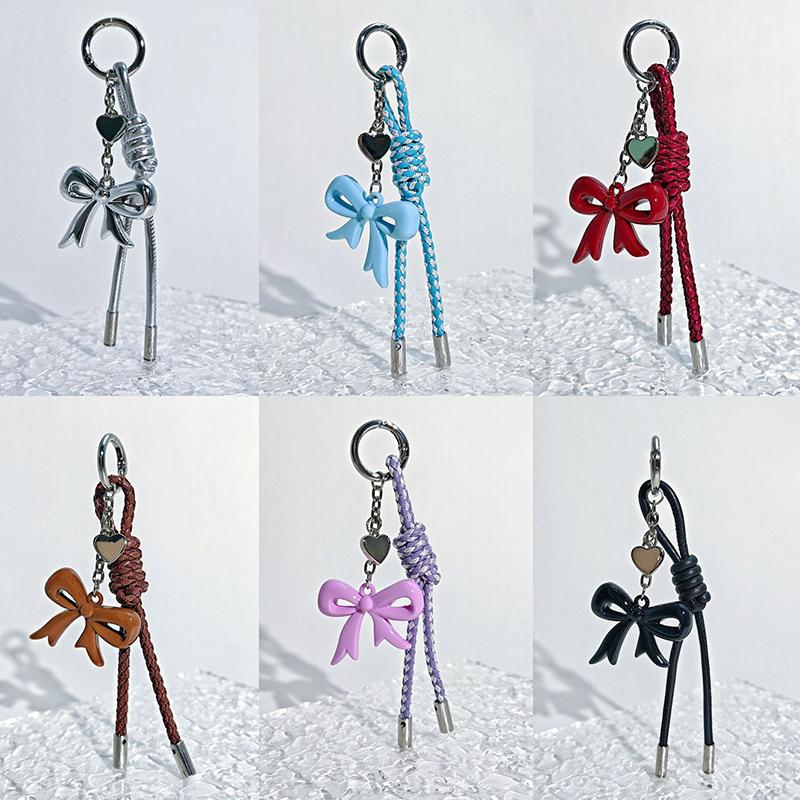 Creative Bow, Heart-Shaped Woven Rope, Bag Decoration Pendant, Keychain Accessory