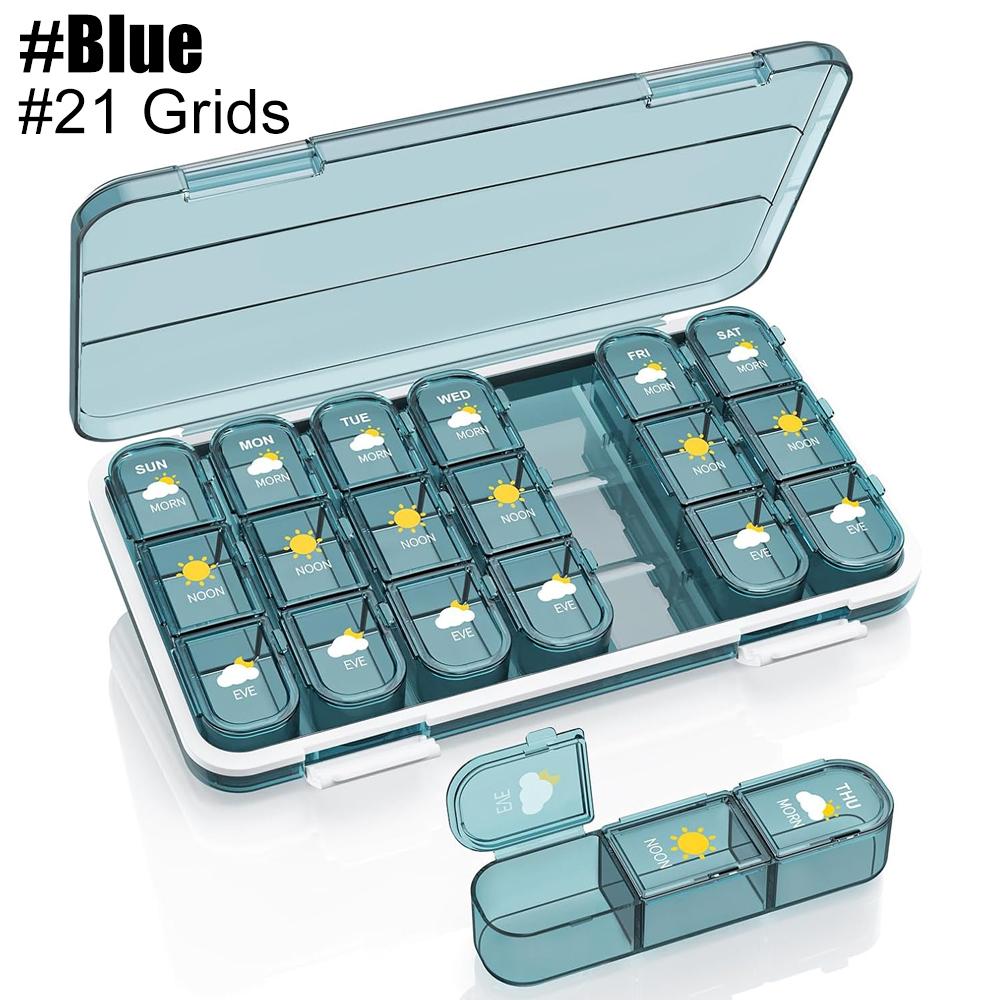 1pcs  Pill Box Large Capacity Pill Box Pill Medicine Storage Pill Box Weekly Vitamin Organizer Pastillero Moisture Resistant