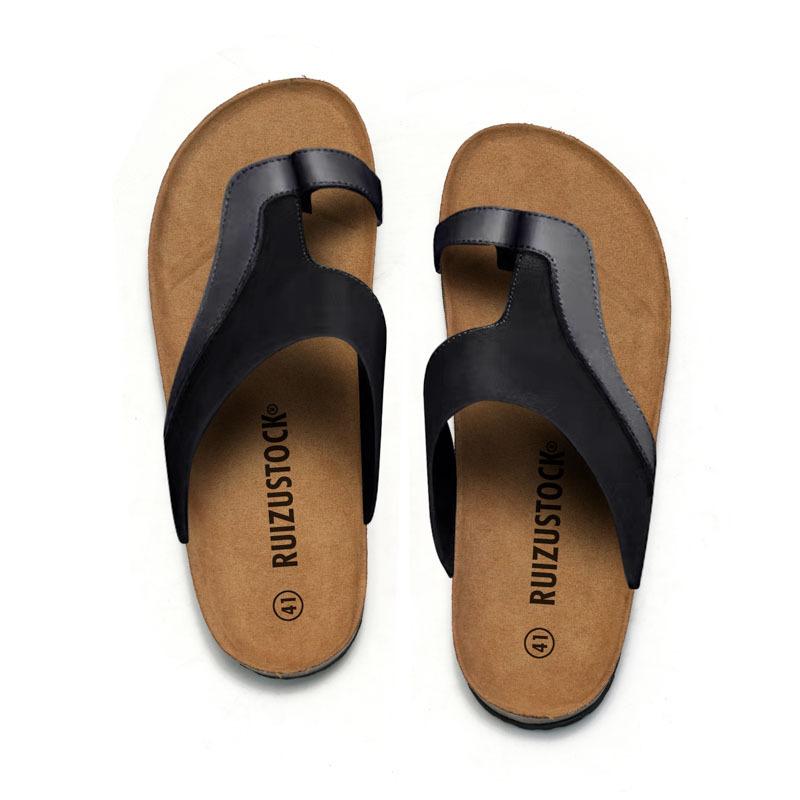 2026 Men Cork Flip-flops Korean Men S Tide Sandals and Slippers Young Students Beach Shoes Cover Toe