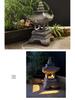 Zen Solar Stone Pagoda Lantern - Outdoor Resin Ornament for Garden and Courtyard Decor