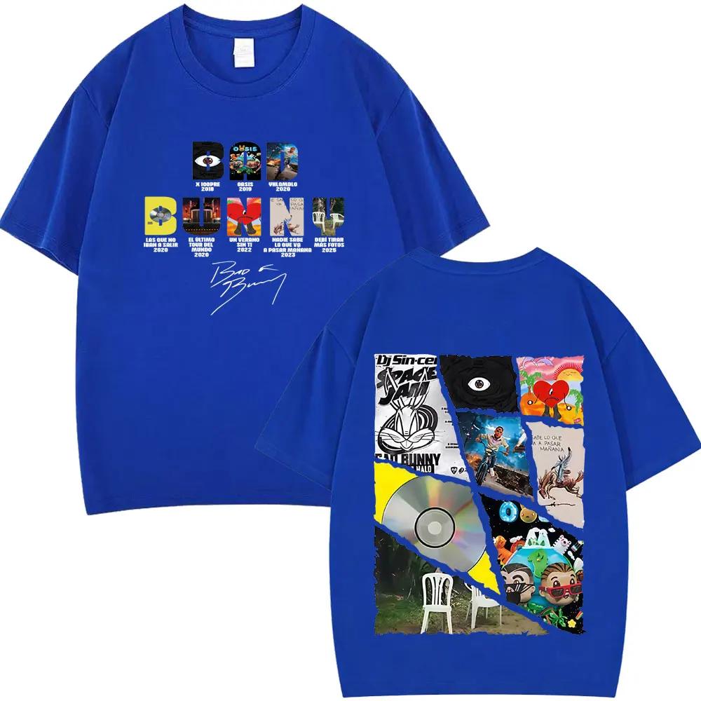 Rapper Bad Bunny Tour Album Merch Magliette Debi Tirar Mas Fotos DTMF Graphics Magliette Uomo Hip Hop Cotone Oversize Magliette alla Moda
