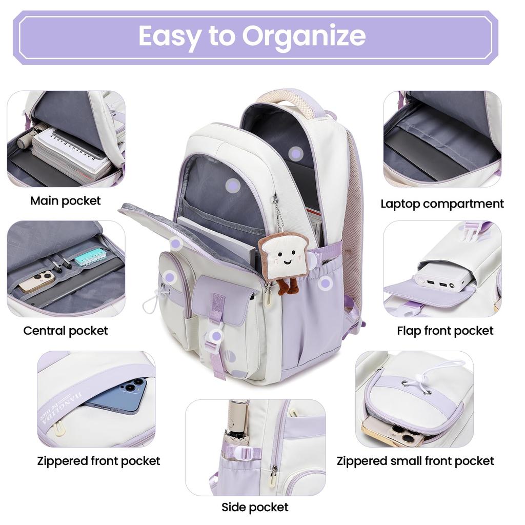 Girls' School Backpack Teenager School Bag Waterproof Lightweight Stylish Casual Daypack Nylon School Bag Girls 3rd - 9th Class