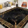 Minimalist Luxury Style Decorative Rug for Living Room Non-slip Marble Bedroom Carpet Big Size Soft Flannel Sofa Side Floor Mats