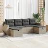 VidaXL Garden Lounge Set 6 Pcs with Light Grey Cushions Wicker 3325628