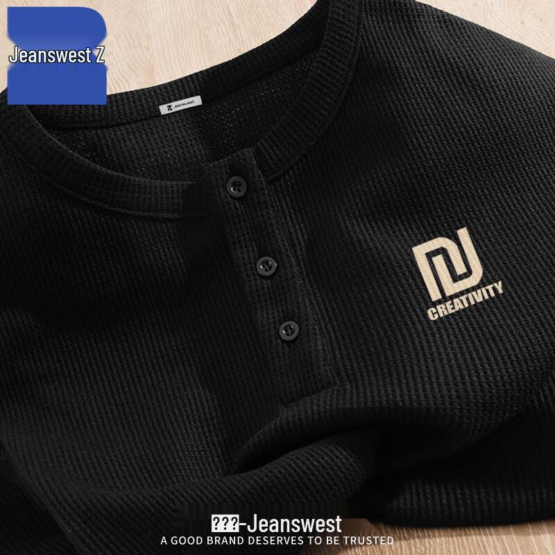 Jeanswest Men's Z American Henley Neck Pullover Sweatshirt T1015