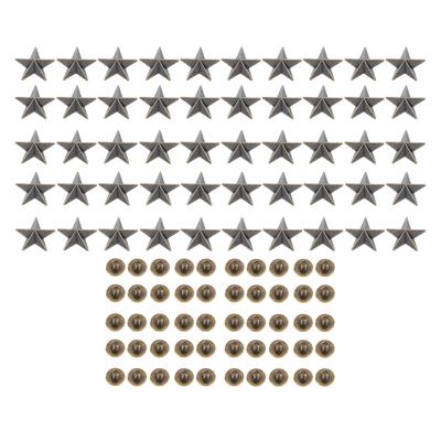 50 Conjunto Rebites Estrela de 5 Pontas Liga 16mm Tachas Estrela com Parafusos de Fenda 4mm para Artesanato em Couro Vestuário