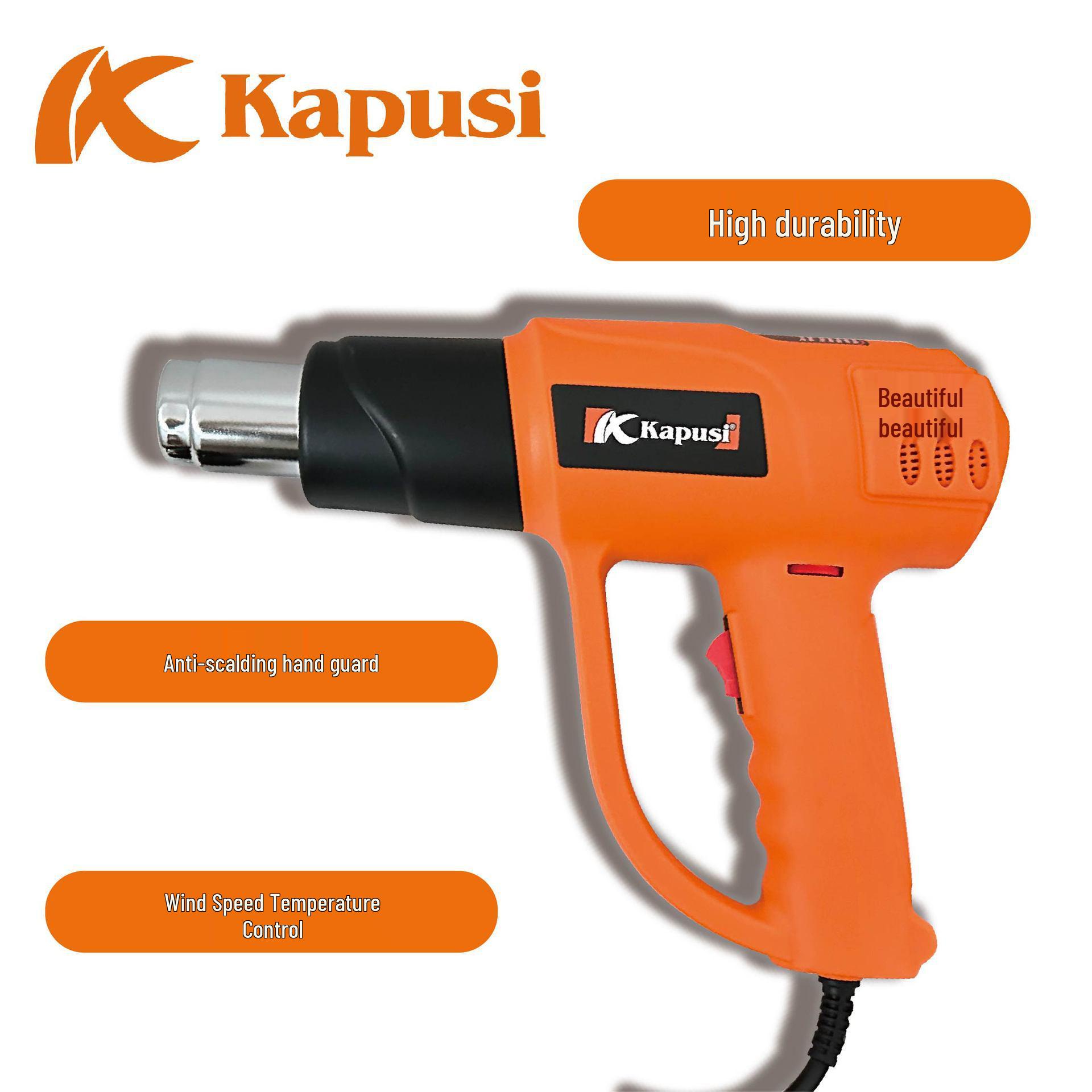 

Kapusi 2000 Вт Двухскоростной пистолет горячего воздуха с постоянной температурой для автомобильной пленки и задач сушки.