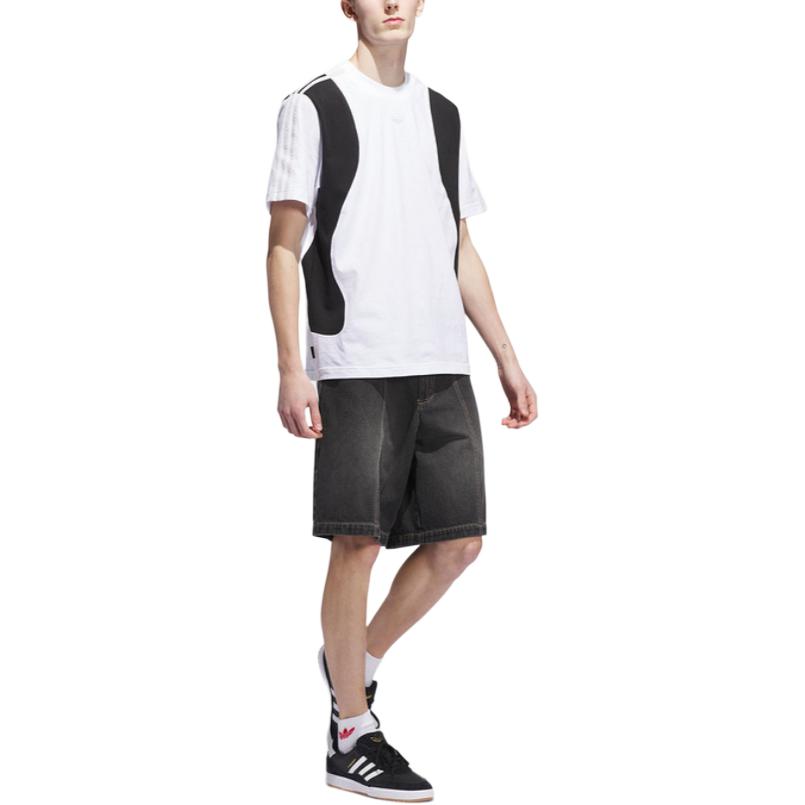adidas Originals Fashion Soft Comfortable Versatile Denim Shorts Men Shorts Black JX5468