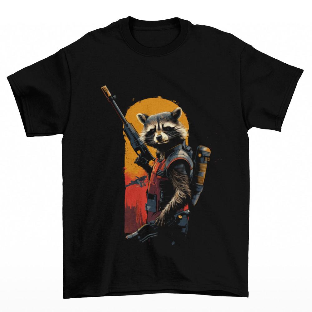 

Rocket Guardians of the Galaxy Adult T-Shirt Sizes Groot Space Starlord Movie 4XL