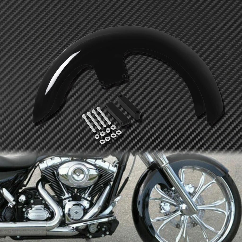 Motorrad Hochglanz Schwarz 21" Folie 5,5" Vorderradkotflügel Für Harley Touring Road King Street Electra Glide FLTR FLHT FLHR Custom