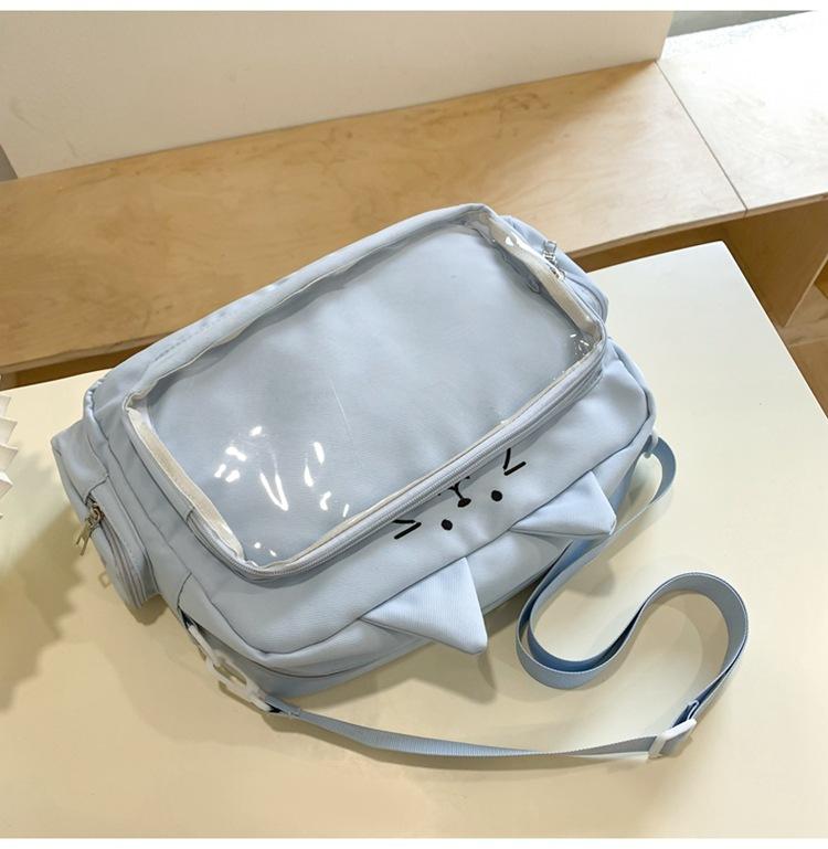 Módní Roztomilá kočičí taška přes rameno pro ženy Nylon Lolita Jk Casual Kawaii Japonský styl Ita Bag Y2k Fashion Students Crossbody