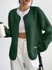 2025 Autumn/Winter Women's Fashion Casual Solid Color Cardigan Jacket