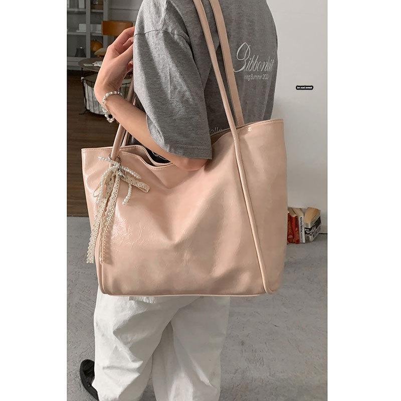 Korean Version of Casual Large-capacity Commuter Bag Women's 2025 New Fashion Tote Bag Simple Shoulder Armpit Bag