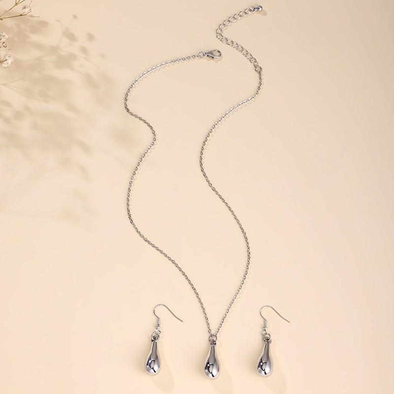 

Новое ожерелье-капля воды, серьги-капли воды, модный универсальный набор украшений, аксессуары для повседневной носки