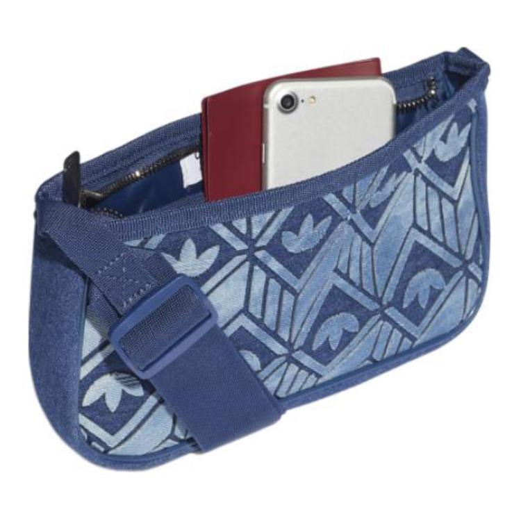 New Adidas Originals Cotton Shoulder Bag Crossbody Bag Regular Women's Denim Blue HD7017
