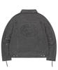 Mahagrid Overdyed Biker Jacket Charcoal(Mg2Esmj241A)