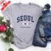 Seoul South Korean Flag Unisex Tees Vintage Classic Fashion Streetwear Tops Unisex Women High Quality Cotton Street Fashion Tshirt