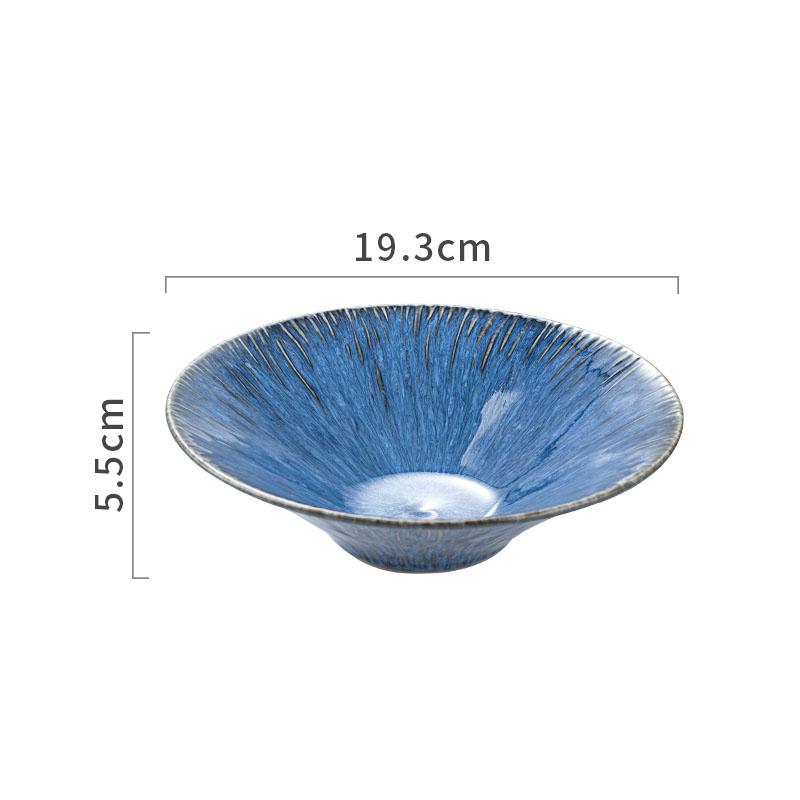 Nordic Blue Ceramic Dinner Plate Restaurant Pasta Steak Plates Home Fruit Salad Bowl Cake Dessert Kitchen Utensils