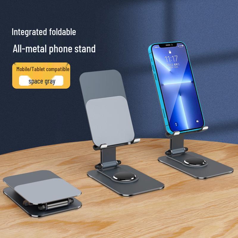 Aluminum Alloy Rotating Folding Phone Holder - Portable Desktop Stand with Custom Logo & Gift Option
