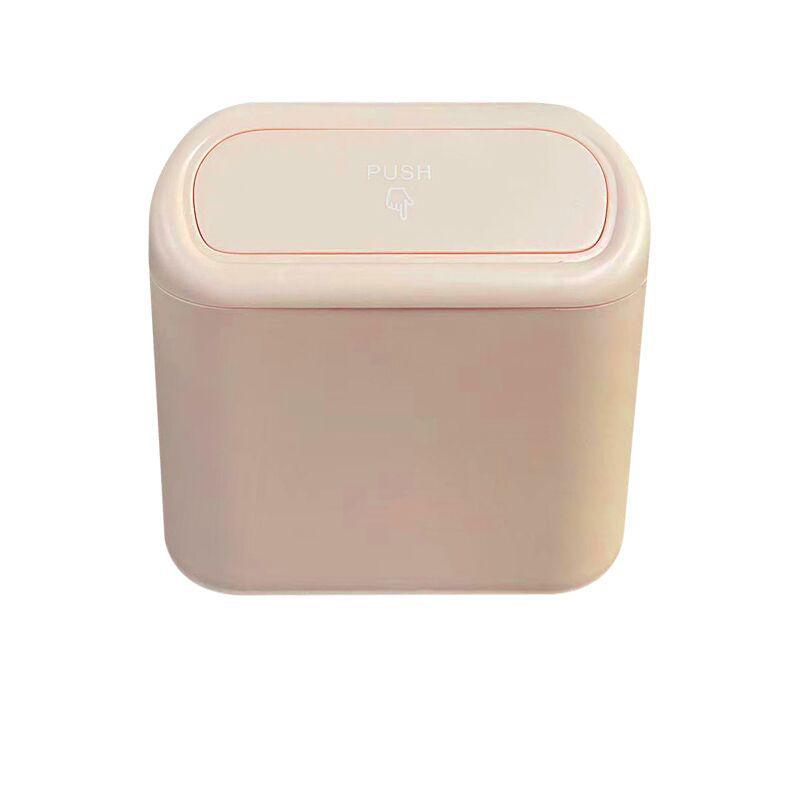 1L Portable Car Debris Box Hanging Mini Car Trash Can ABS Square Pressing Trash Bin Auto Interior Storage Bin Accessories