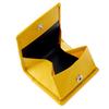 Genuine Leather Coin Coin [Style Equal] Case, Purse, Men's, Women's, Box-shaped, Compact, Small, Thin, Button-type [Yellow]