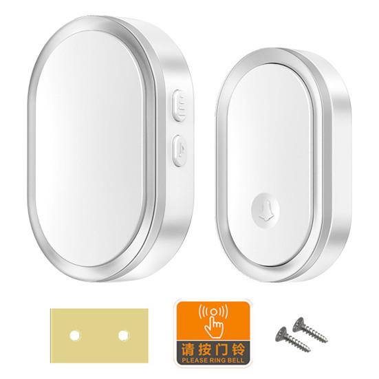 1 Set Campanello Senza Fili Impermeabile Volume Regolabile Plastica Lunga Portata Campanello Smart per Casa