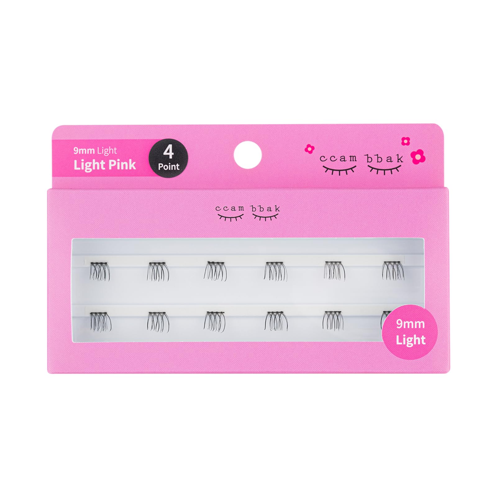 

CAMBBAK Eyelash Extensions (Partial, Semi-Permanent) - Idol-Style Eyelash Extensions, 8mm-12mm, Natural Look, Popular DIY False Eyelashes (9mm Light