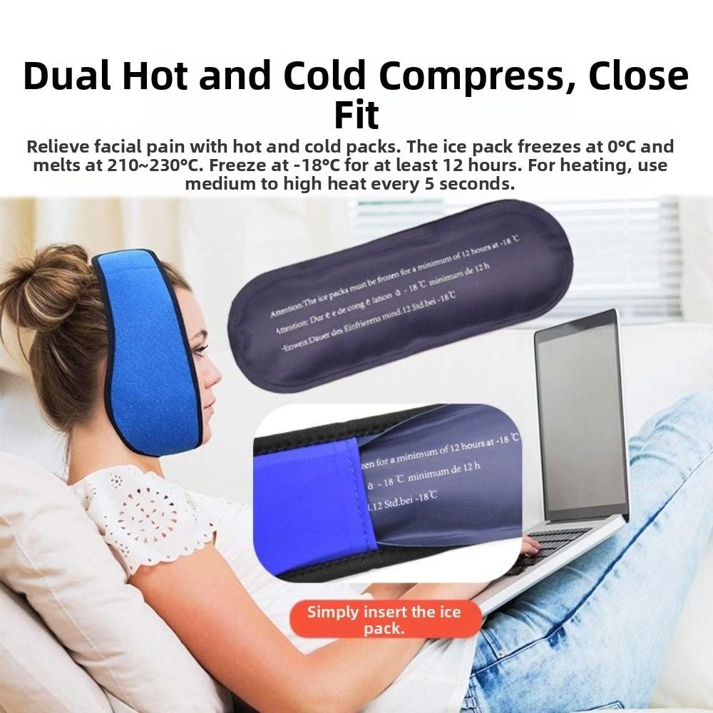 Elastic Hot Cold Gel Wraps Toothache Relief 4 Ice Packs with Adjustable Wrap Tooth Extraction