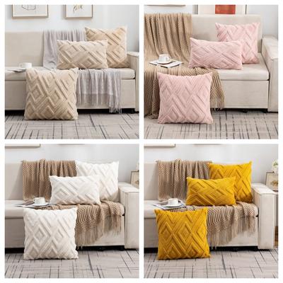 Pillow Cover Does Not Contain Core Snowflake Velvet Snow Daling Solid Color Pillow Office Sofa Cushion Bedside Pillow