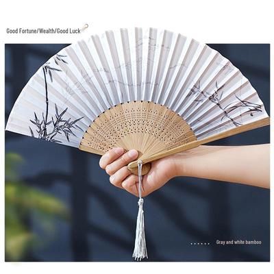 Evantai Chinezesc Pliabil în Stil Antic pentru Hanfu, Qipao, Dans - Evantai Portabil de Vară pentru Femei, Copii, Studenți