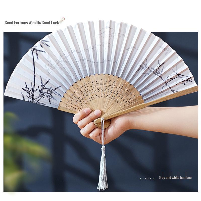 Ancient-Style Chinese Folding Fan for Hanfu, Qipao, Dance - Portable Summer Fan for Women, Kids, Students