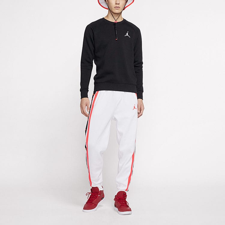 Jordan Air Jordan Fleece Thickened And Fleece Lined Thermal Sports Crew Neck Pullover Sweatshirt Winter Men's Black DC6716-010